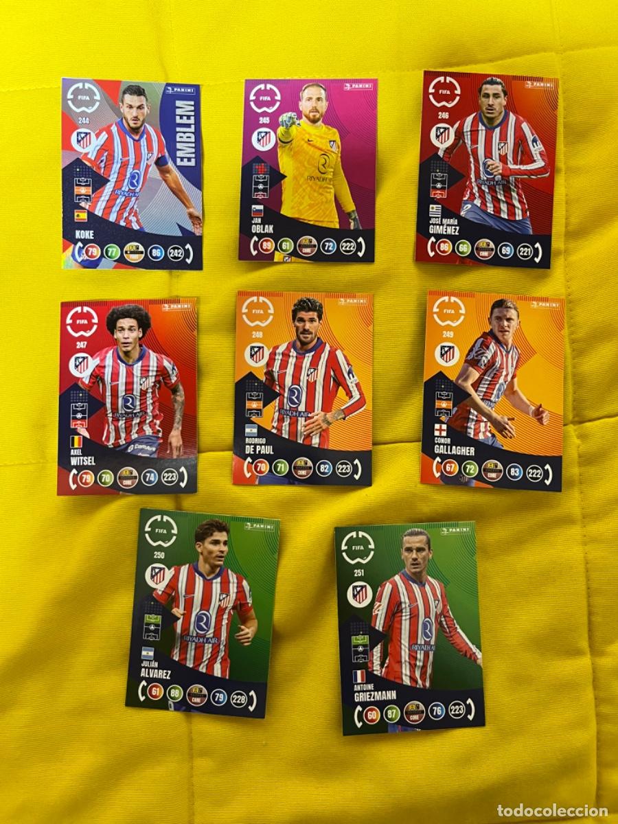 Sports collectibles: 8 fichas atletico Madrid adrenalyn world cup club 2025