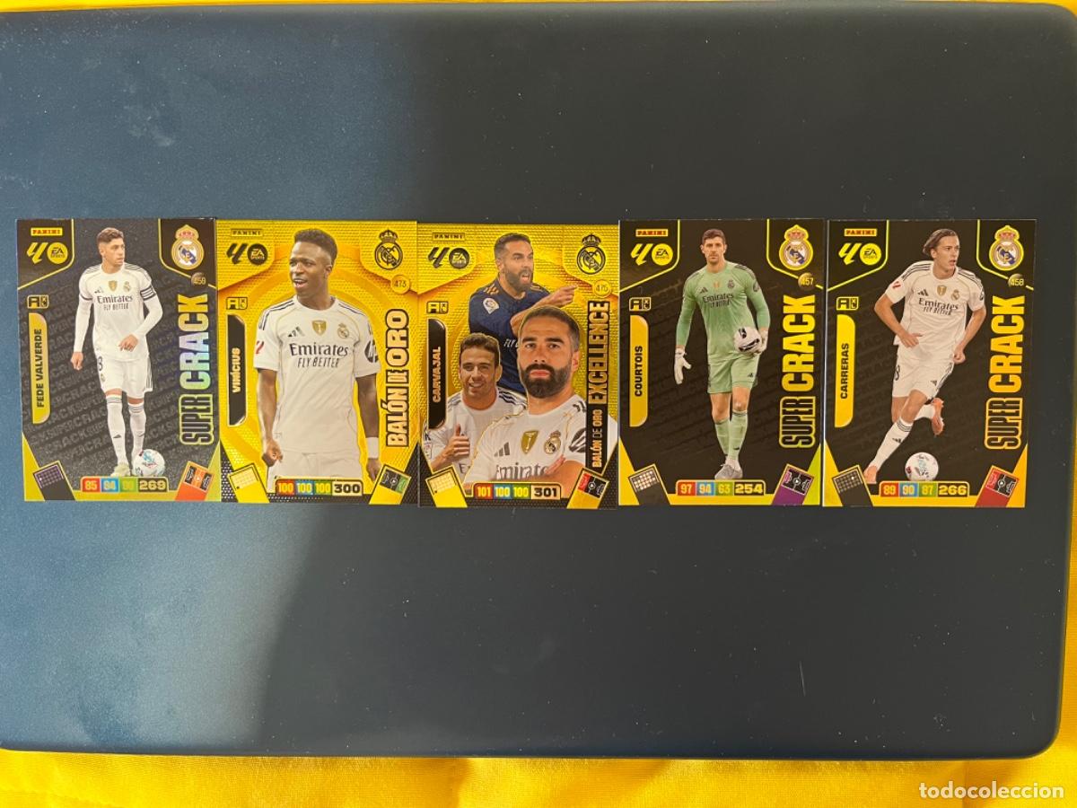 Coleccionismo deportivo: 5 fichas Real Madrid Vinicius Carvajal carreras Valverde courtois adrenalyn 25-26
