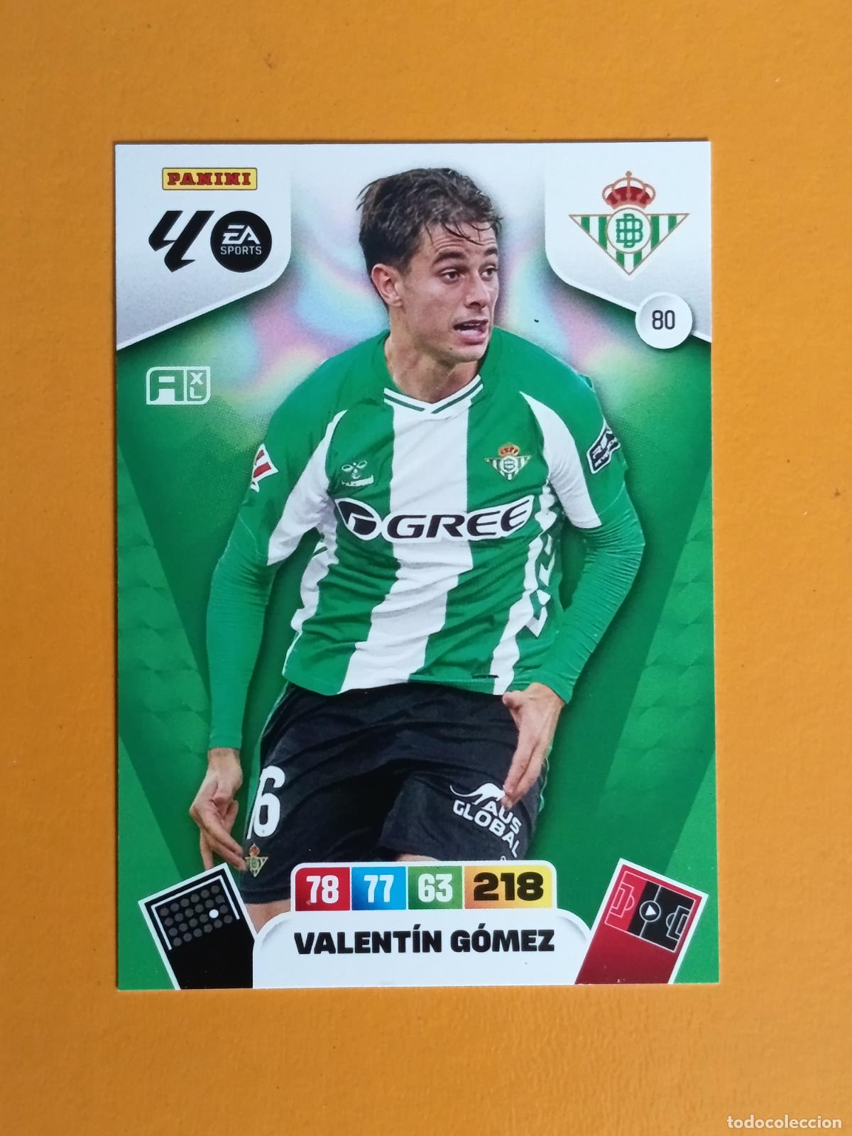 Coleccionismo deportivo: 80 VALENT&Iacute;N G&Oacute;MEZ. REAL BETIS. ADRENALYN XL 2025-26