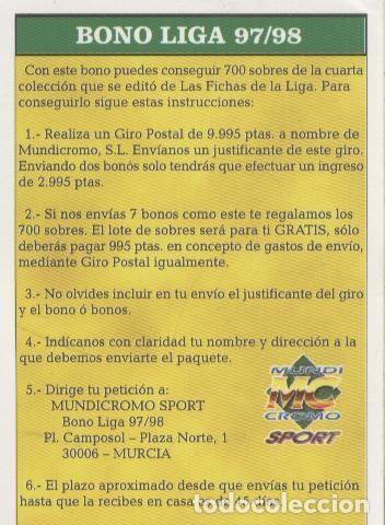 Coleccionismo deportivo: Cromos: Liga 97/98: bono liga - Varios
