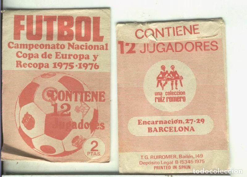 Collezionismo sportivo: Cromo: Campeonato nacional de futbol copa de europa y recopa 1975-1976 - Varios