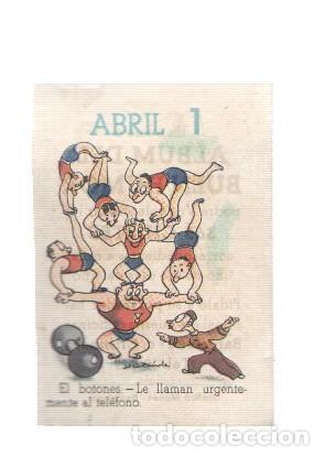 Colecionismo desportivo: Cromo: album del buen humor de la firma Potax : 01 de abril, dibujo de Munta&ntilde;ola