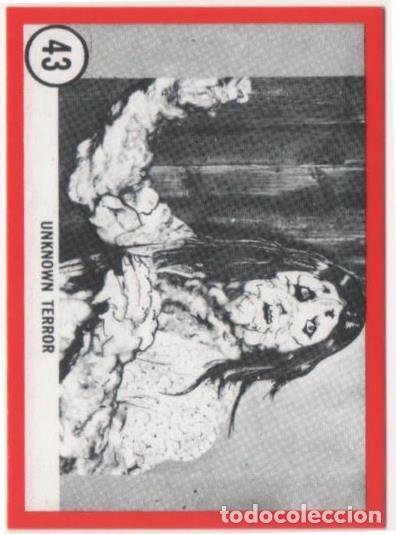 Colecionismo desportivo: Cromo E01119: Album 3-Famous Monsters Series, Card n&ordm; 43. Unknown Terror - CAPTAIN CO.,