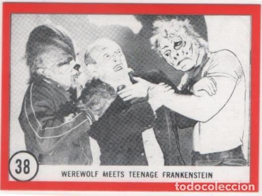 Colecionismo desportivo: Cromo E01114: Album 3-Famous Monsters Series, Card n&ordm; 38. Werewolf Meets Teenage Frankenstein - CAPT