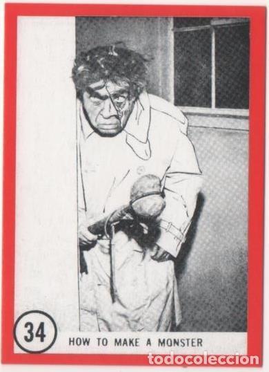 Colecionismo desportivo: Cromo E01110: Album 3-Famous Monsters Series, Card n&ordm; 34. How to Make a Monster - CAPTAIN CO.,