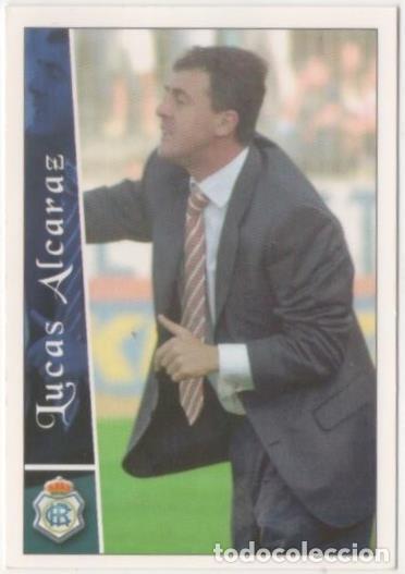Coleccionismo deportivo: Cromo E00214: Fichas de la Liga 2003, Lucas Alcaraz: Recreativo de Huelva. Entrenador - LFP