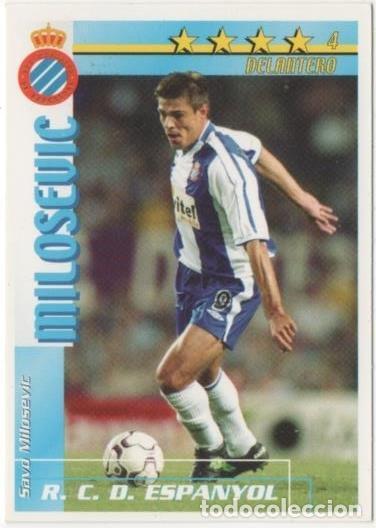 Coleccionismo deportivo: Cromo E00097: Fichas de la Liga 2003, Milosevic: R.C.D. Espanyol. Delantero - LFP