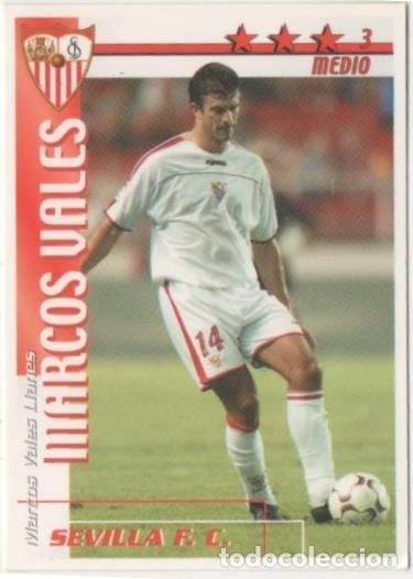 Coleccionismo deportivo: Cromo E00128: Fichas de la Liga 2003, Marcos Vales: Sevilla F.C. Medio - LFP