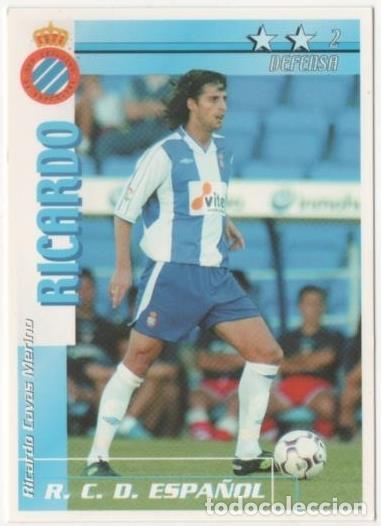 Sports collectibles: Cromo E00101: Fichas de la Liga 2003, Ricardo.: R.C. D. Espa&ntilde;ol. Defensa - LFP