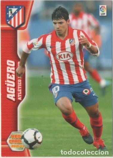 Coleccionismo deportivo: Cromo E00380: Mega Cracks 2010-11, Ag&uuml;ero: At. Madrid. Delantero - LFP