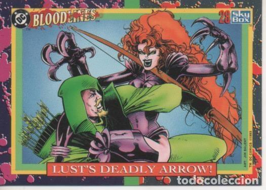 Coleccionismo deportivo: Cromo E002172: Trading Cards. DC Bloodline n&ordm; 28. Lust Deadly Arrow - Varios