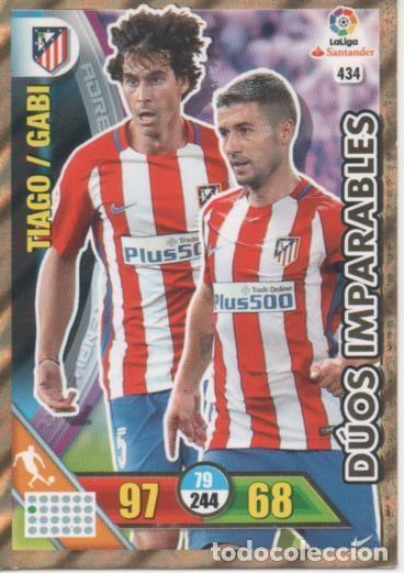 Coleccionismo deportivo: Cromo E002807: Trade Card Game Adrenalyn. Liga 2016-17, D&uacute;os Imparables. Tiago/Gabi. C.A. de Madrid