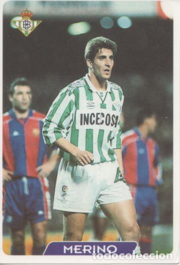 Coleccionismo deportivo: Cromo E003962: Trading Card. Las Fichas de la Liga 95-96, n&ordm; 49 Merino. Defensa. R.Betis Balonpi&eacute; -