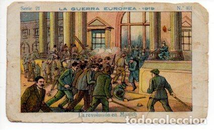 Coleccionismo deportivo: V49441: Cromo Chocolate Amatller. La Guerra Europea 1919 Serie 21 n&ordm; 401 - NULL