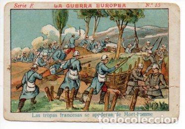 Sports collectibles: V49425: Cromo Chocolate Juncosa. La Guerra Europea Serie F n&ordm; 15 - NULL