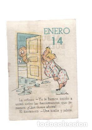 Colecionismo desportivo: Cromo: album del buen humor de la firma Potax : 14 de enero, dibujo de Munta&ntilde;ola