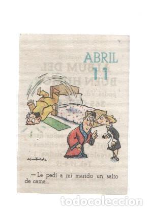 Collectionnisme sportif: Cromo: album del buen humor de la firma Potax : 11 de abril, dibujo de Munta&ntilde;ola