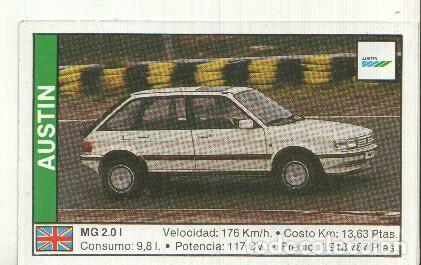 Collectionnisme sportif: CROMO numero 019: Austin MG 2.0EFI - Varios