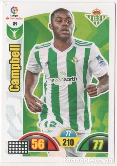 Coleccionismo deportivo: Cromo E00646: Album 2-Trading Car Game 2017-18, Campbell: Reaal Betis Balonpie. Delantero - LFP