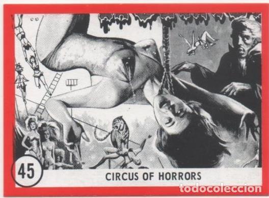 Sammelleidenschaft Sport: Cromo E01121: Album 3-Famous Monsters Series, Card n&ordm; 45. Circus of Horrors - CAPTAIN CO.,