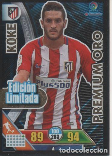 Sports collectibles: Cromo E002850: Trade Card Game Adrenalyn. Liga 2016-17, Premium Oro. Edici&oacute;n Limitada. Koke. C.A.de