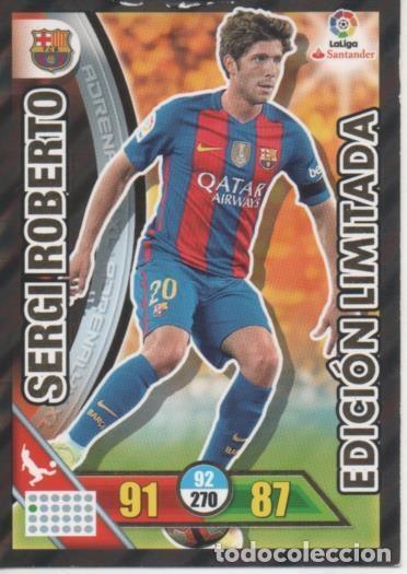 Colecionismo desportivo: Cromo E002846: Trade Card Game Adrenalyn. Liga 2016-17, Edici&oacute;n Limitada. Sergio Roberto. F.C. Barce