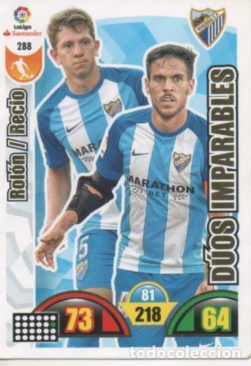Sports collectibles: Cromo E002942: Trade Card Game Adrenalyn. Liga 2017-18, D&uacute;os Imparables. Rol&oacute;n/Recio.M&aacute;laga C.F. - L