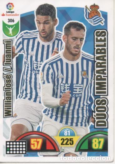 Sports collectibles: Cromo E002949: Trade Card Game Adrenalyn. Liga 2017-18, D&uacute;os Imparables. WillianJos&eacute;/Juanmi. Real So