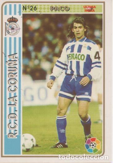 Sports collectibles: Cromo E003495: Trading Card. Las Fichas de la Liga 94-95. n&ordm; 26 Paco, R.C.D. la Coru&ntilde;a - LFP