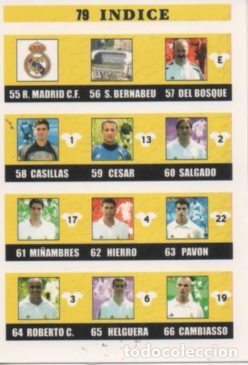 Sports collectibles: Cromo E003910: Trading Card. Las Fichas de la Liga 2003. n&ordm; 79 Indice - LFP