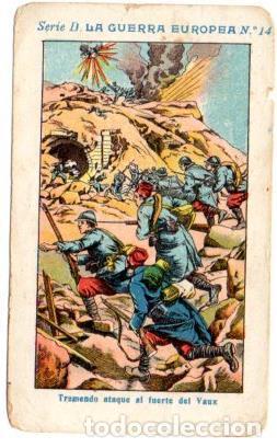 Sports collectibles: V49420: Cromo Chocolate Angelical. La Guerra Europea Serie D n&ordm; 14 - NULL