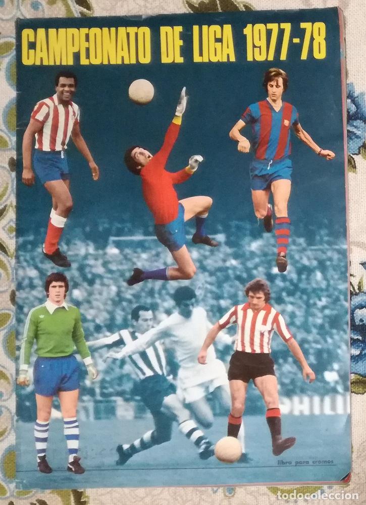 Coleccionismo deportivo: Album de futbol Campeonato de Liga 1977-78, FHER - A falta de 26 cromos; muy buen estado