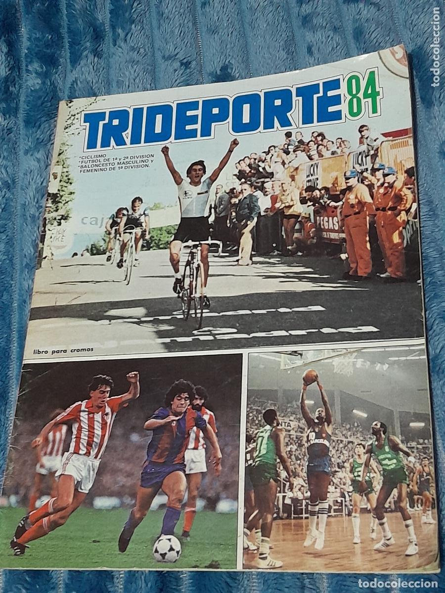 Coleccionismo deportivo: ALBUM TRIDEPORTE 84 CASI PLANCHA PANINI EN PERFECTO ESTADO - PORTADA MARADONA
