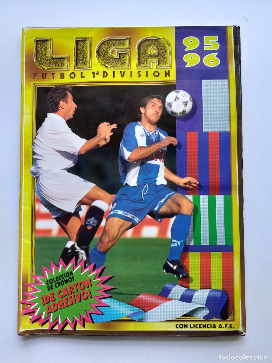 Coleccionismo deportivo: Album liga 95-96 Colecciones Este Incompleto con muchos cromos pegados y ventanilla.