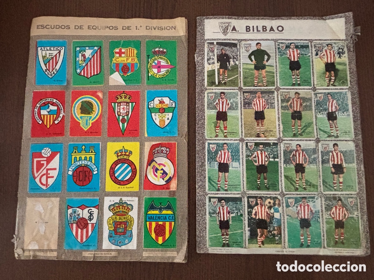 Sammelleidenschaft Sport: LOTE DE 2 ALBUMES FHER 65-66 Y 67-68 INCOMPLETOS 1965-1966 Y 1967-1968 MAL ESTADO PARA DESGUACE