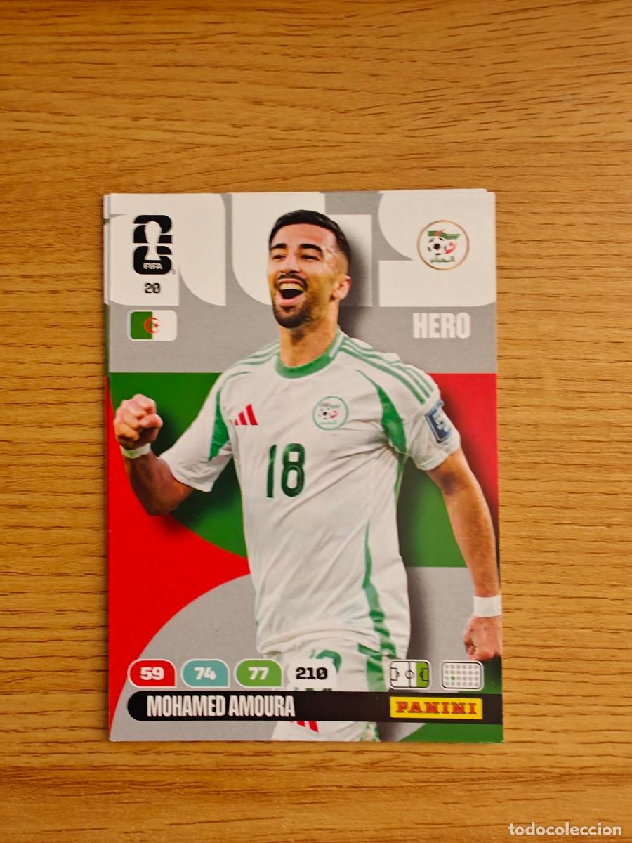 Coleccionismo deportivo: 20 MOHAMED AMOURA Panini FIFA World Cup 26 Algeria Hero Adrenalyn XL 2026