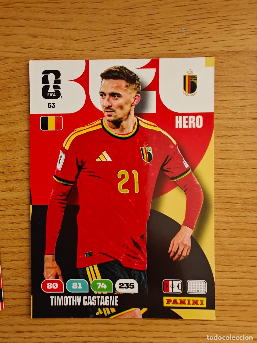 Coleccionismo deportivo: 63 TIMOTHY CASTAGNE Panini FIFA World Cup 26 Belgium Hero Adrenalyn XL 2026