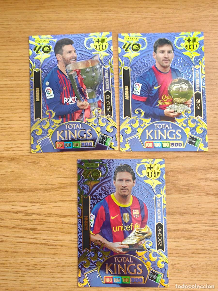 Coleccionismo deportivo: Lote 3 Messi Adrenalyn XL 25 26 Total Kings Bota Oro Balon Liga Dream Box Barcelona 2019 2010