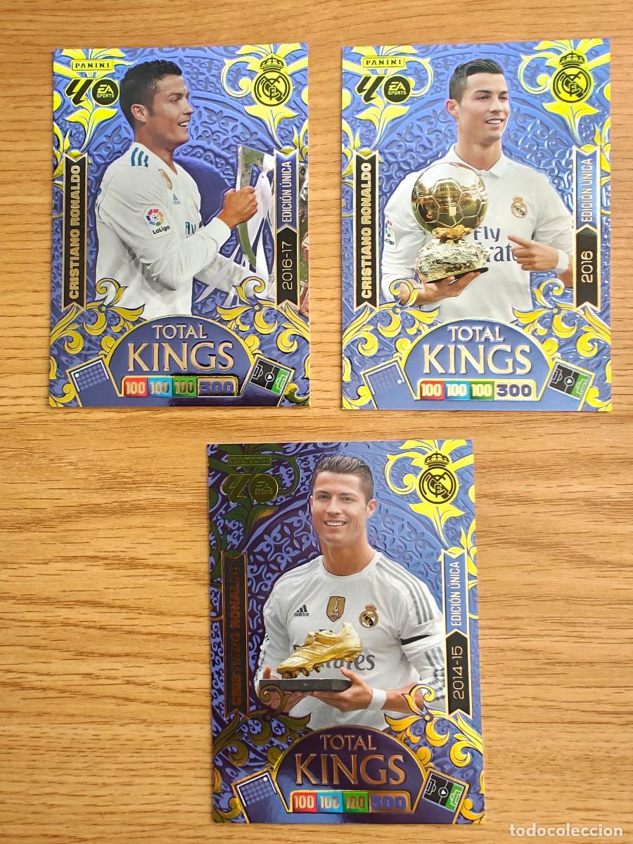 Coleccionismo deportivo: Lote 3 Cristiano Ronaldo Adrenalyn XL 25 26 Total Kings Balon Oro Dream Box Real Madrid 2014 2015