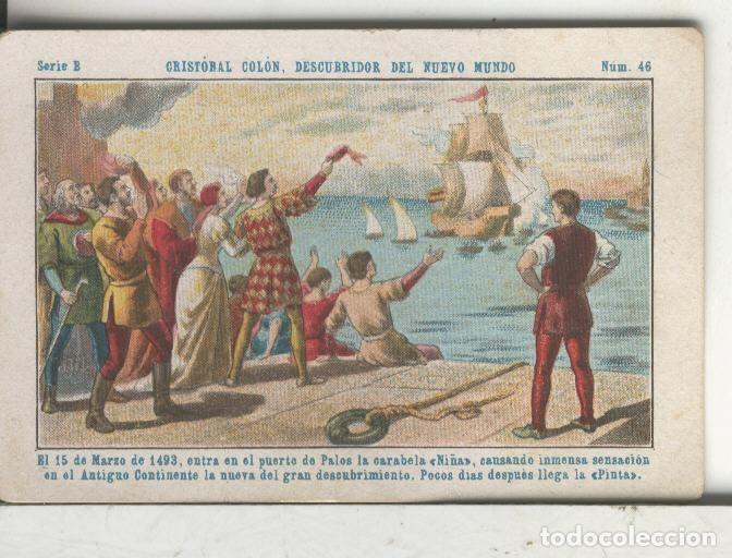 Sports collectibles: Chocolates Juncosa cromo Cristobal Colon numero 046 - Varios