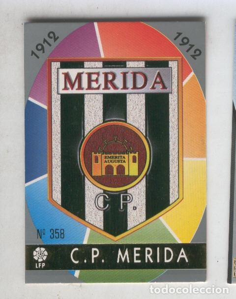 Coleccionismo deportivo: Cromo Liga 97/98: C.P.Merida numero 358: Escudo - Varios