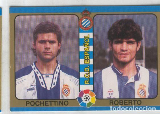 Colecionismo desportivo: Cromos: Futbol Total Liga 95: R.C.D.Espa&ntilde;ol numero 156: Pochettino y Roberto - Varios