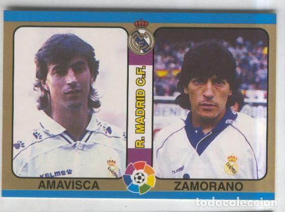 Colecionismo desportivo: Cromos: Futbol Total Liga 95: R.Madrid C.F. numero 036: Amavisca y Zamorano - Varios