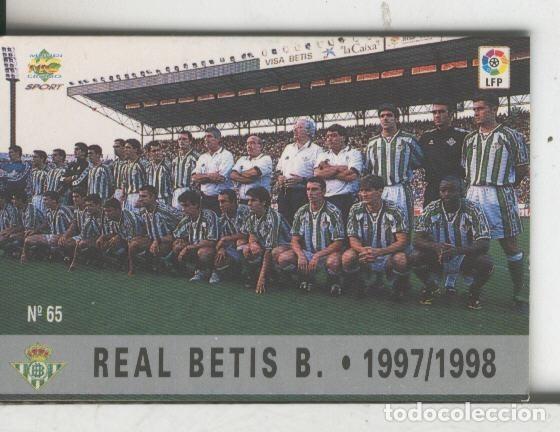 Colecionismo desportivo: Cromos: Las Fichas de la liga 97-98: Real Betis numero 065: foto plantilla - Varios