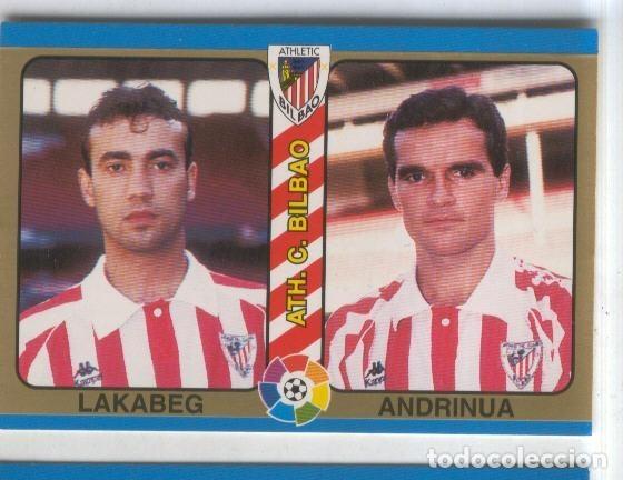 Colecionismo desportivo: Cromos: Futbol Total Liga 95: Ath.C.Bilbao numero 038: Lakabeg y Andrinua - Varios
