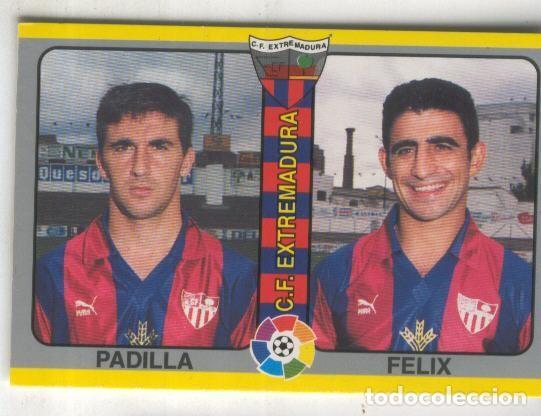 Colecionismo desportivo: Cromos: Futbol Total Liga 95: C.F.Extremadura. numero 297: Padilla y Felix - Varios
