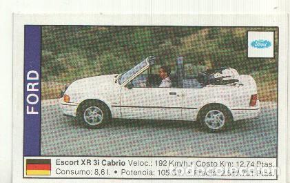 Coleccionismo deportivo: CROMO numero 058: FORD ESCORT XR 31 CABRIO - Varios