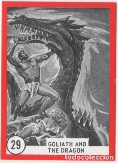 Sammelleidenschaft Sport: Cromo E01105: Album 3-Famous Monsters Series, Card n&ordm; 29. Goliath and the Dragon - CAPTAIN CO.,