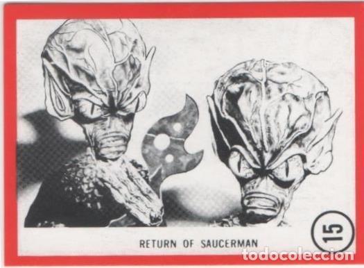 Collezionismo sportivo: Cromo E01091: Album 3-Famous Monsters Series, Card n&ordm; 15. Return of Saucerman - CAPTAIN CO.,