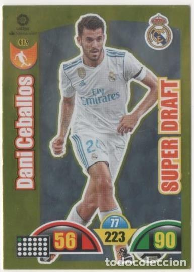 Collezionismo sportivo: Cromo E00884: Album 2-Trading Car Game 2017-18, Dani Ceballos-SUPER DRAFT: Real Madrid. Medio - LFP